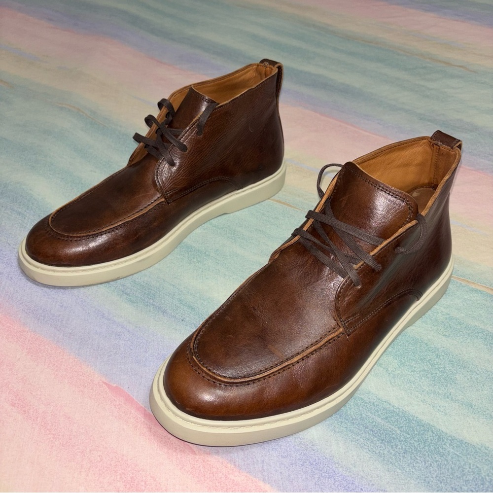 Allen Edmonds "HARRIS" Leather CHUKKA Lace-Up brown Boots size 10 D